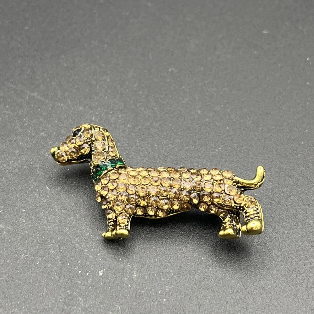 Dachshund Dog Rhinestones Bedazzled Bling Lapel‎ Hat Pin